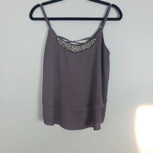 Studio Y taupe cami with rhinestones B3